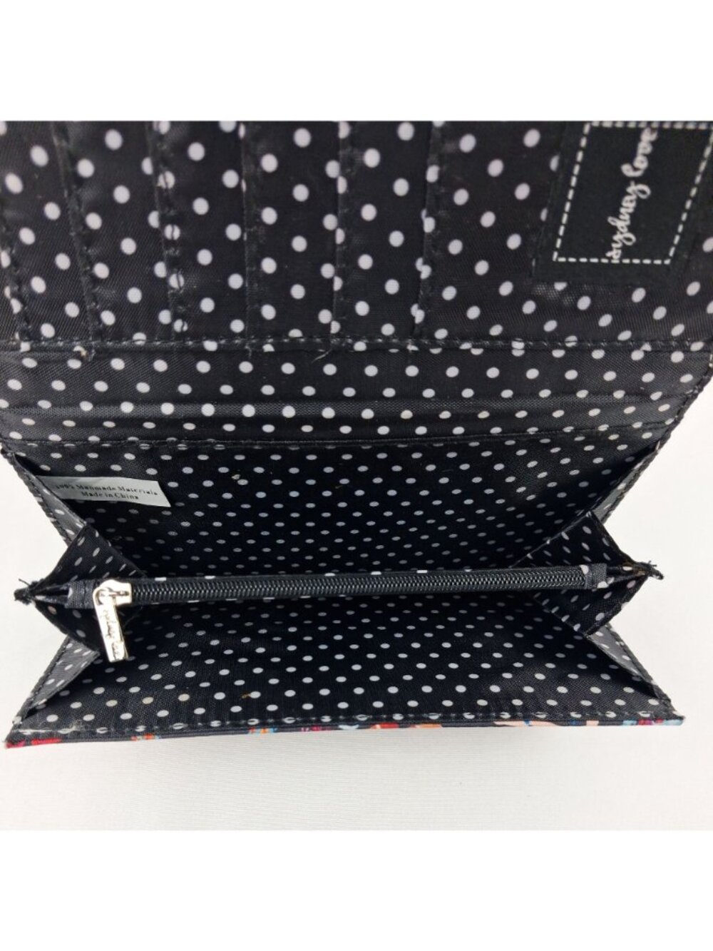 VTG Sydney Love Womens Black Multi-Color Wallet Fashion Graphics & Polka Dot Int - Picture 7 of 11